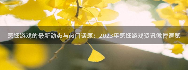 星欧娱乐代理登陆：烹饪游戏的最新动态与热门话题：2023年烹